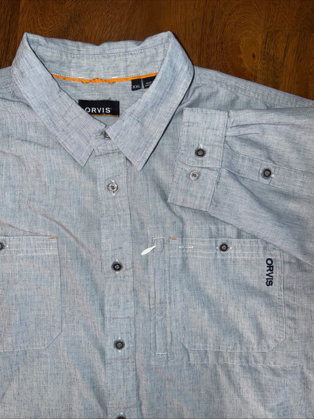 Orvis Light Blue Men's Long-Sleeve Button-Down Shirt